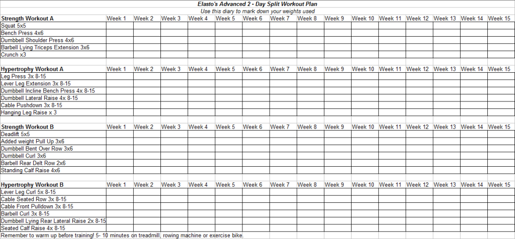 30 30 Minute 2 day split workout for Six Pack